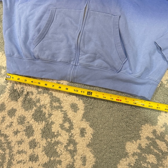 PINK Victoria’s Secret campus graphic full zip hoodie sweatshirt blue ombré L - Picture 5 of 8